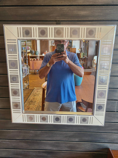 Rare Geometric Design Mirror By Greg Copeland Inc. - American