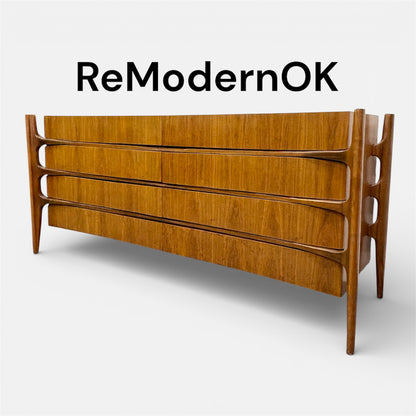 Rare Mid Century Exoskeleton Eight Drawer Dresser by William Hinn