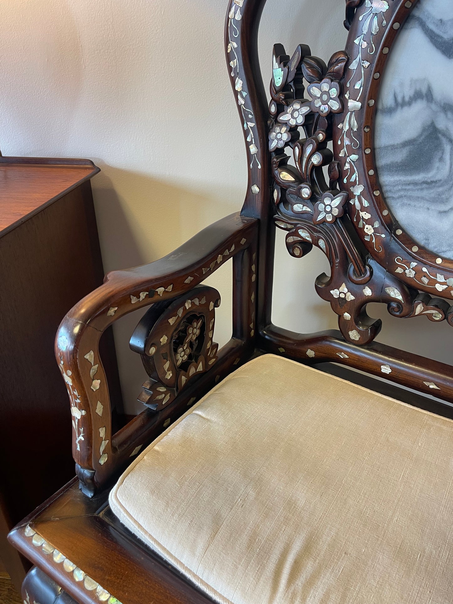 ASIAN ROSEWOOD ARMCHAIR