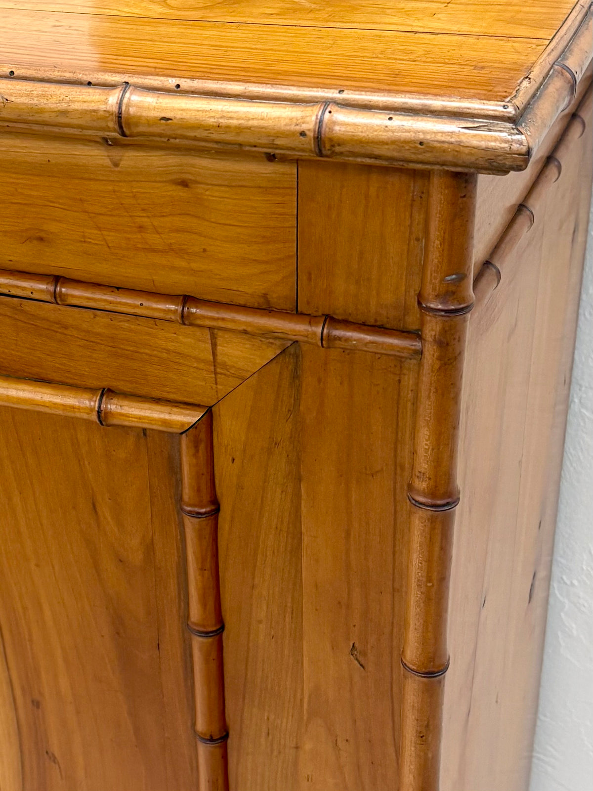 Antique French Faux Bamboo Two Door Cabinet - France