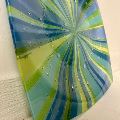 1960s LARGE HIGGINS FUSED GLASS DECORATIVE PLATTER