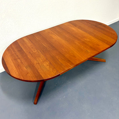 1960s Mid Century Teak Trestle Base Dining Table - Denmark