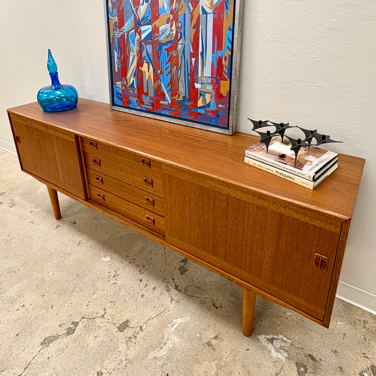 Long Mid Century Teak Sideboard/Credenza By Clausen & Sons - Denmark