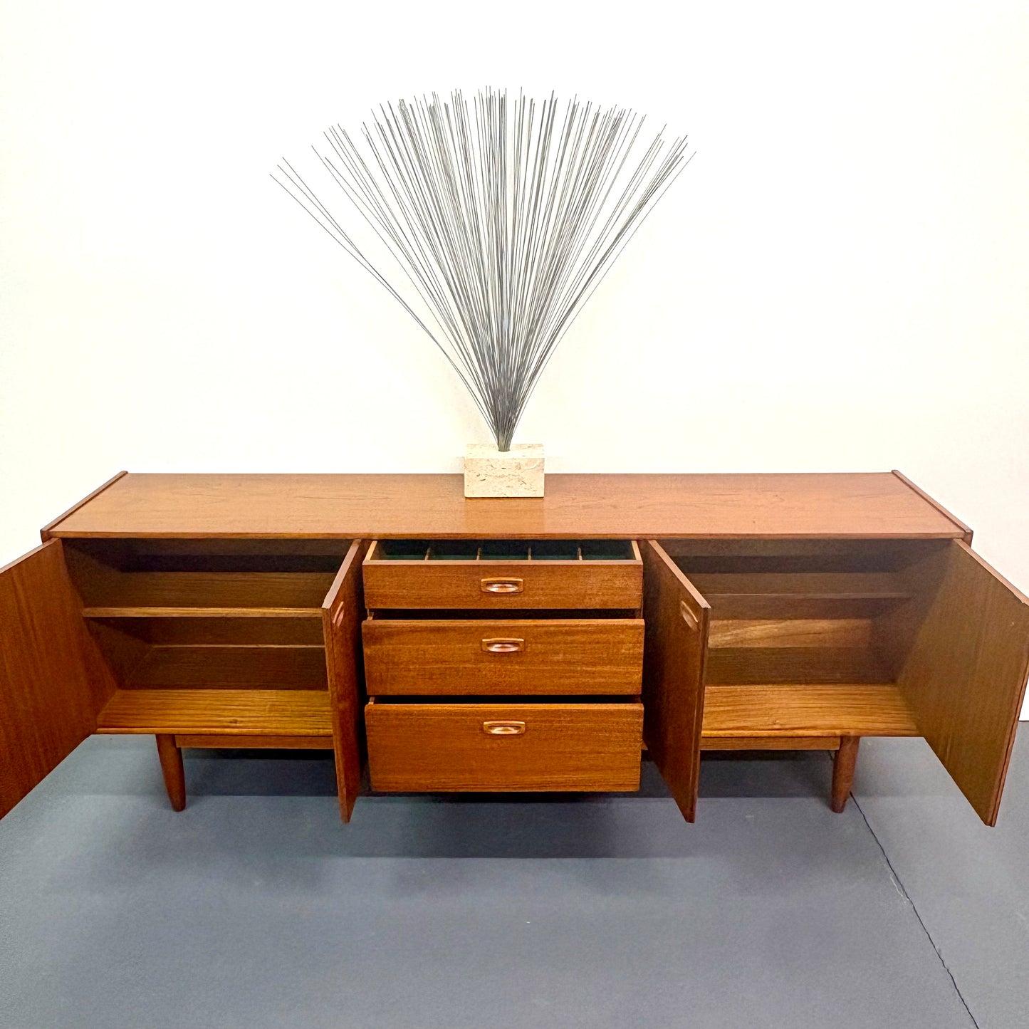Rare Long Mid Century Teak Credenza/Sideboard By Nils Jonsson For Troeds