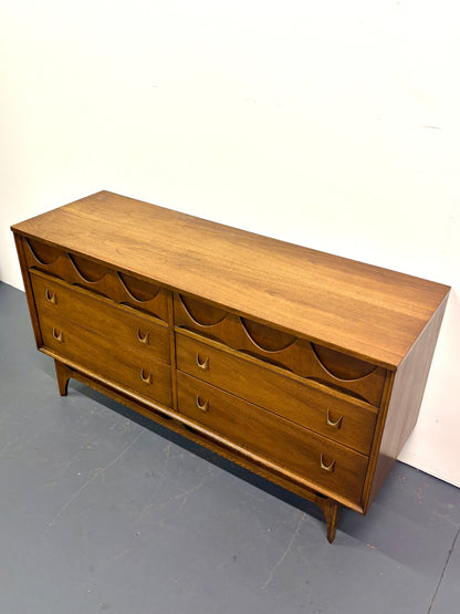 Mid Century Six Drawer Brasilia Design Dresser By Broyhill - American