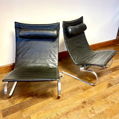 VINTAGE PK20 LOUNGE CHAIRS BY POUL KJAERHOLM FOR FRITZ HANSEN, DENMARK