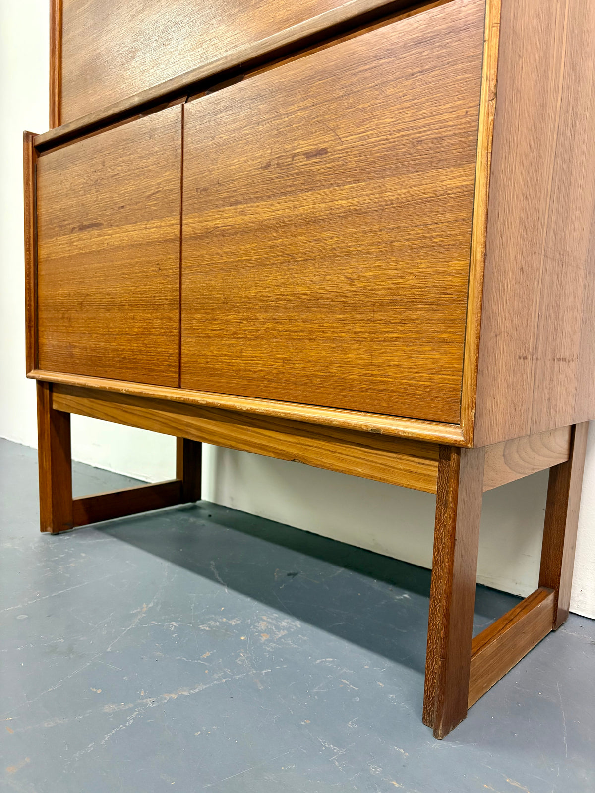 Mid Century Teak Cocktail Cabinet With Drop Down By Turnidge - England