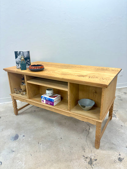 Vintage Mid Century Danish Oak Bookcase Front Desk - Denmark