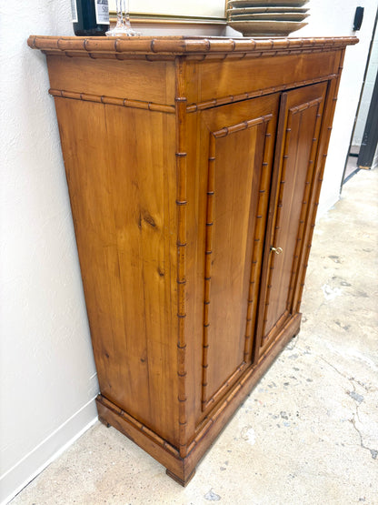 Antique French Faux Bamboo Two Door Cabinet - France