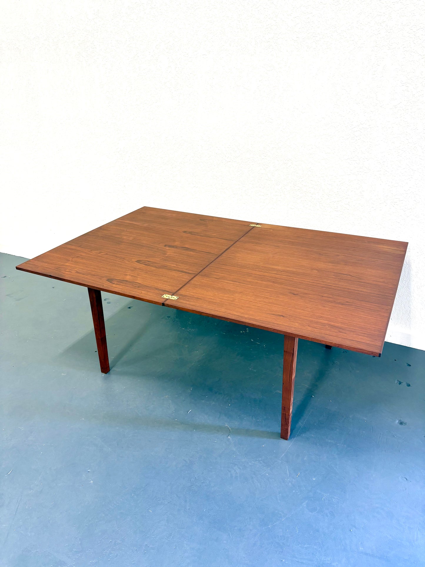 Mid Century Articulating Walnut Custom Made Dining Table