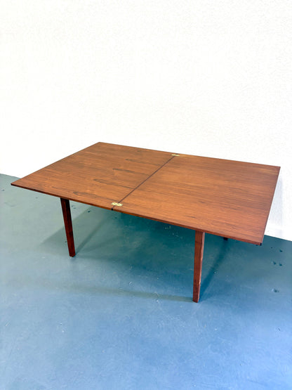 Mid Century Articulating Walnut Custom Made Dining Table