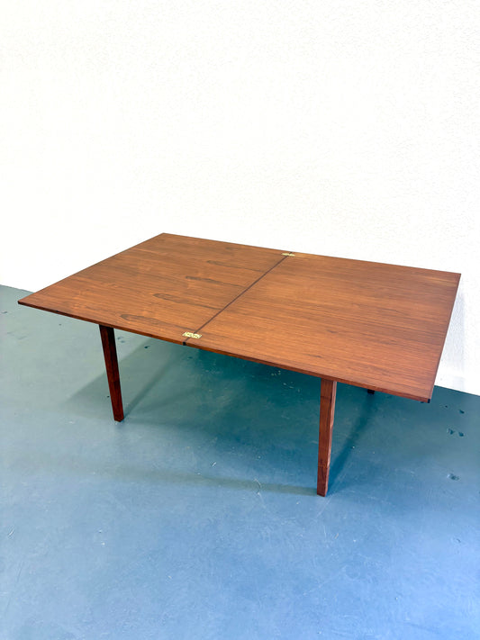 Mid Century Articulating Walnut Custom Made Dining Table