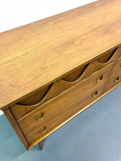 Mid Century Six Drawer Brasilia Design Dresser By Broyhill - American