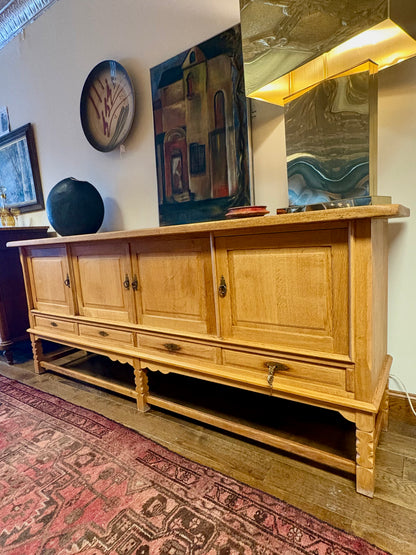 Mid Century Long Danish Oak Credenza/Sideboard - Denmark