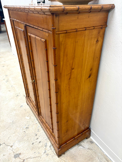 Antique French Faux Bamboo Two Door Cabinet - France