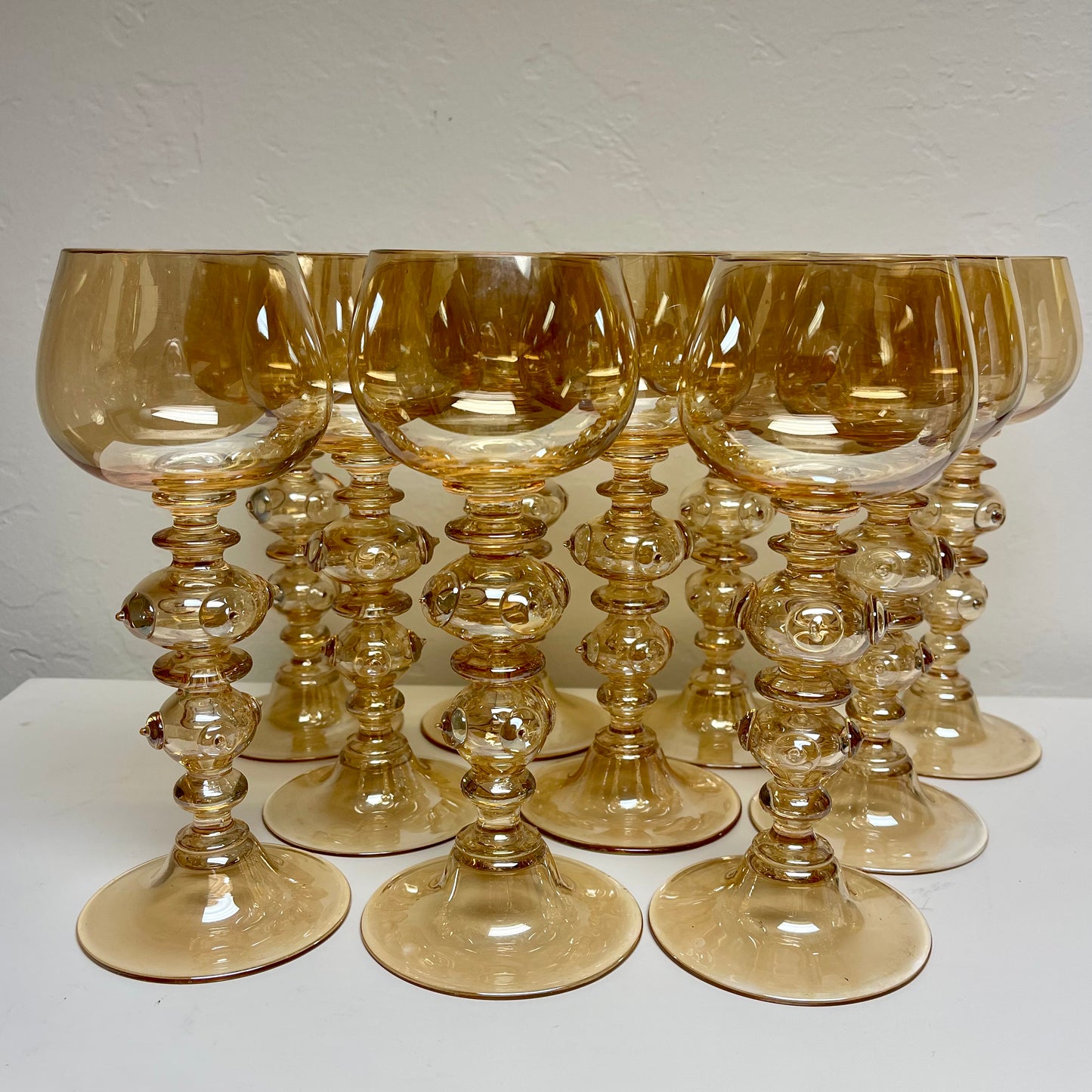 Antique Wine Goblets by Roemer -Germany- set of 10