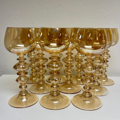 Antique Wine Goblets by Roemer -Germany- set of 10
