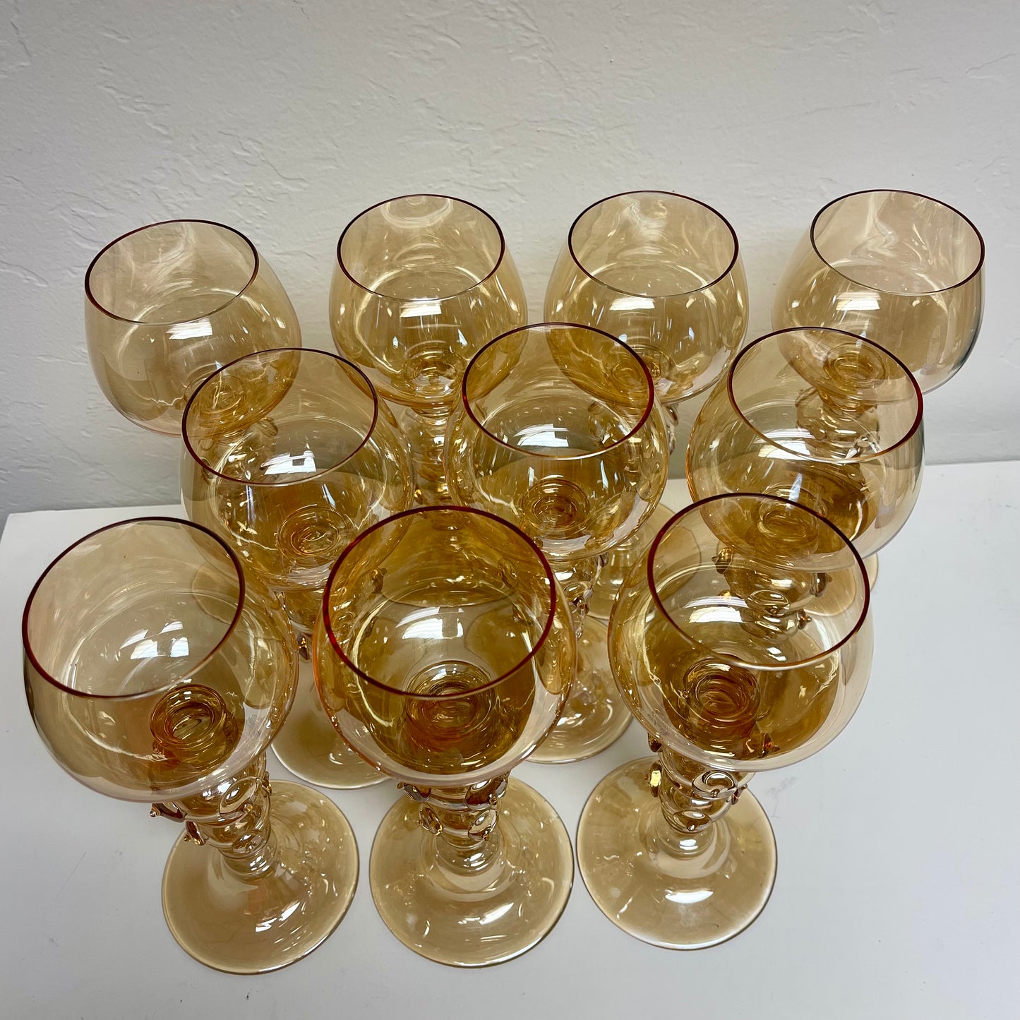 Antique Wine Goblets by Roemer -Germany- set of 10
