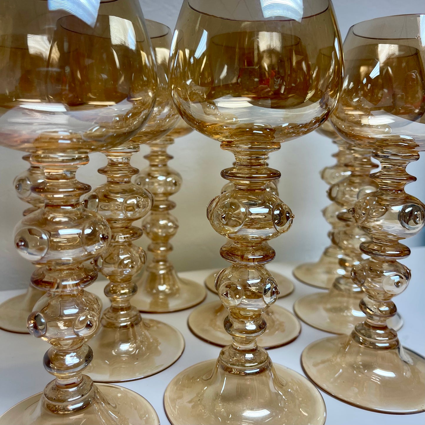 Antique Wine Goblets by Roemer -Germany- set of 10