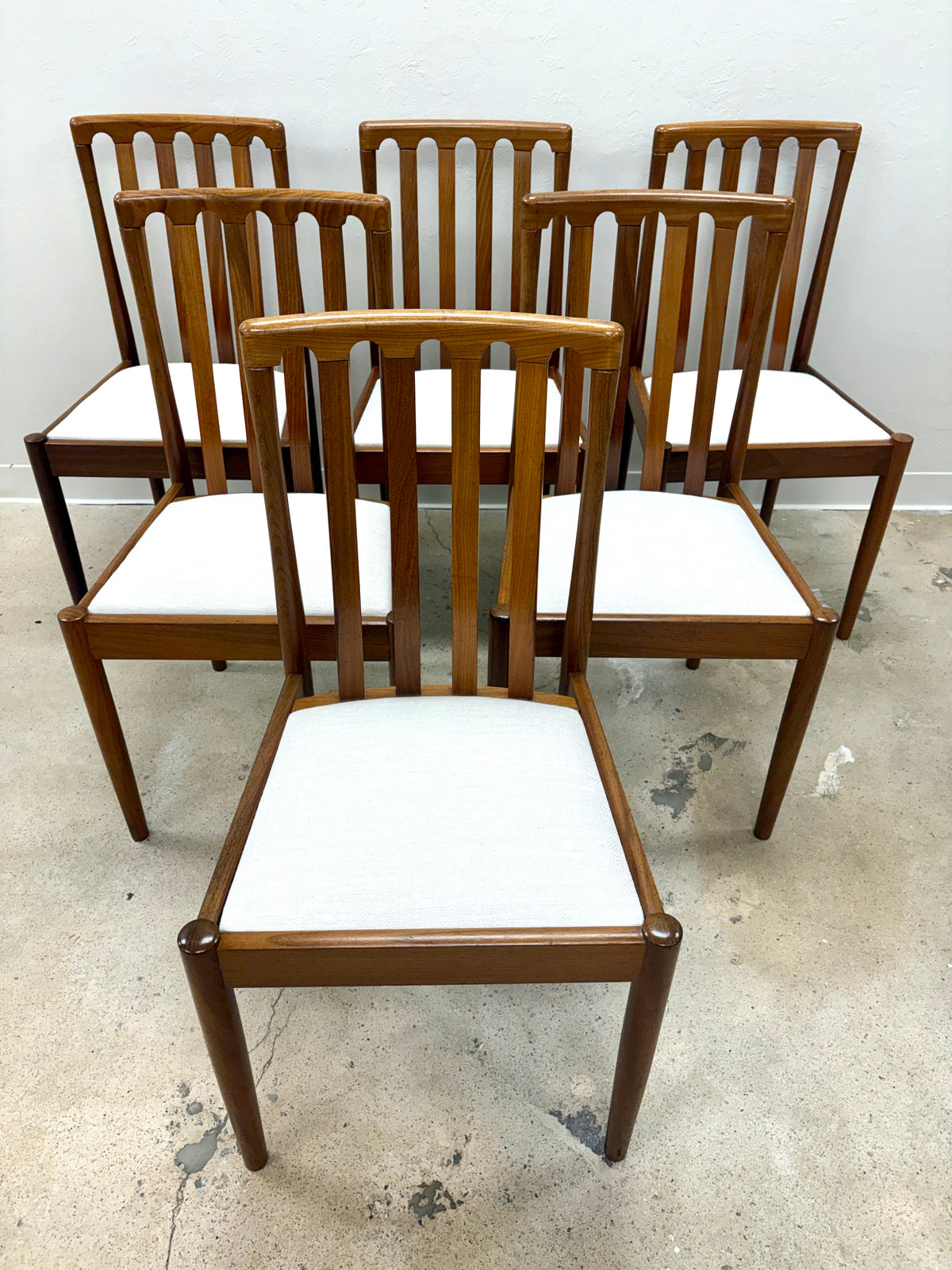 Mid Century Teak Set Of Six Dining Chairs By Meredew - England