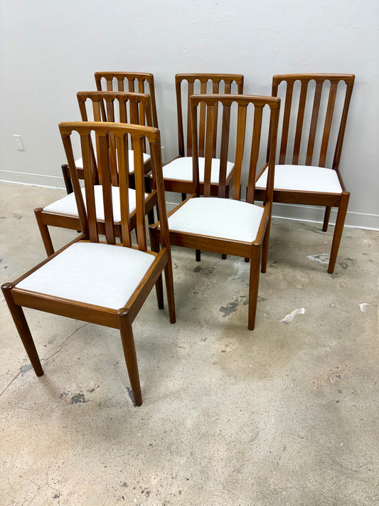 Mid Century Teak Set Of Six Dining Chairs By Meredew - England