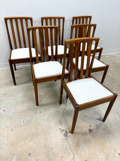 Mid Century Teak Set Of Six Dining Chairs By Meredew - England