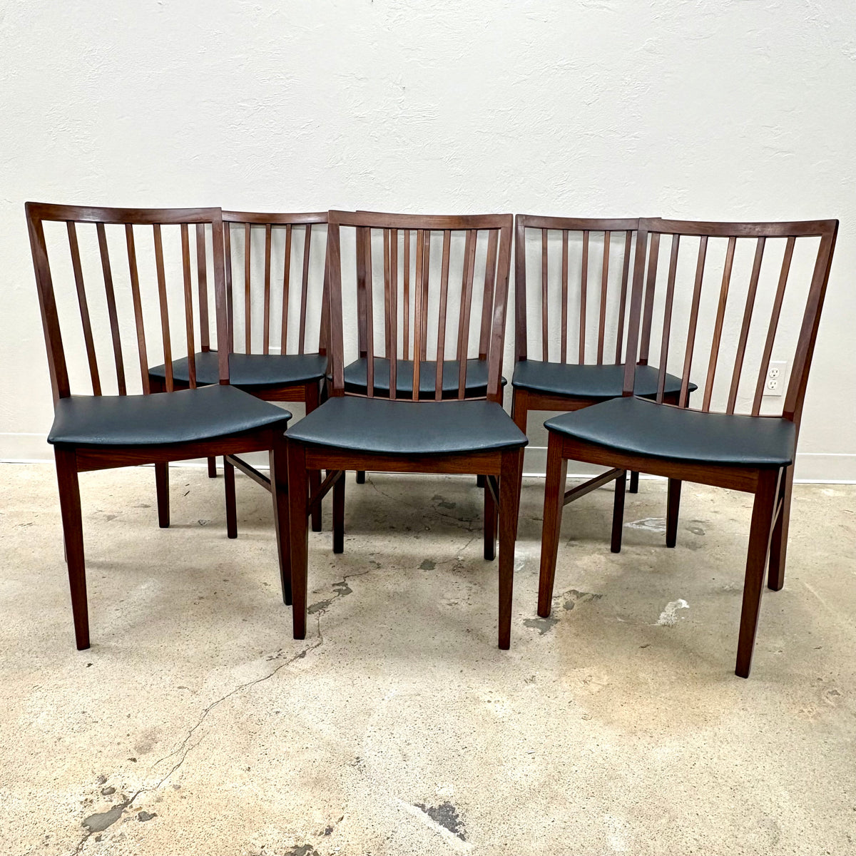 Mid Century Teak Set Of Six Dining Chairs By Vanson Furniture - England