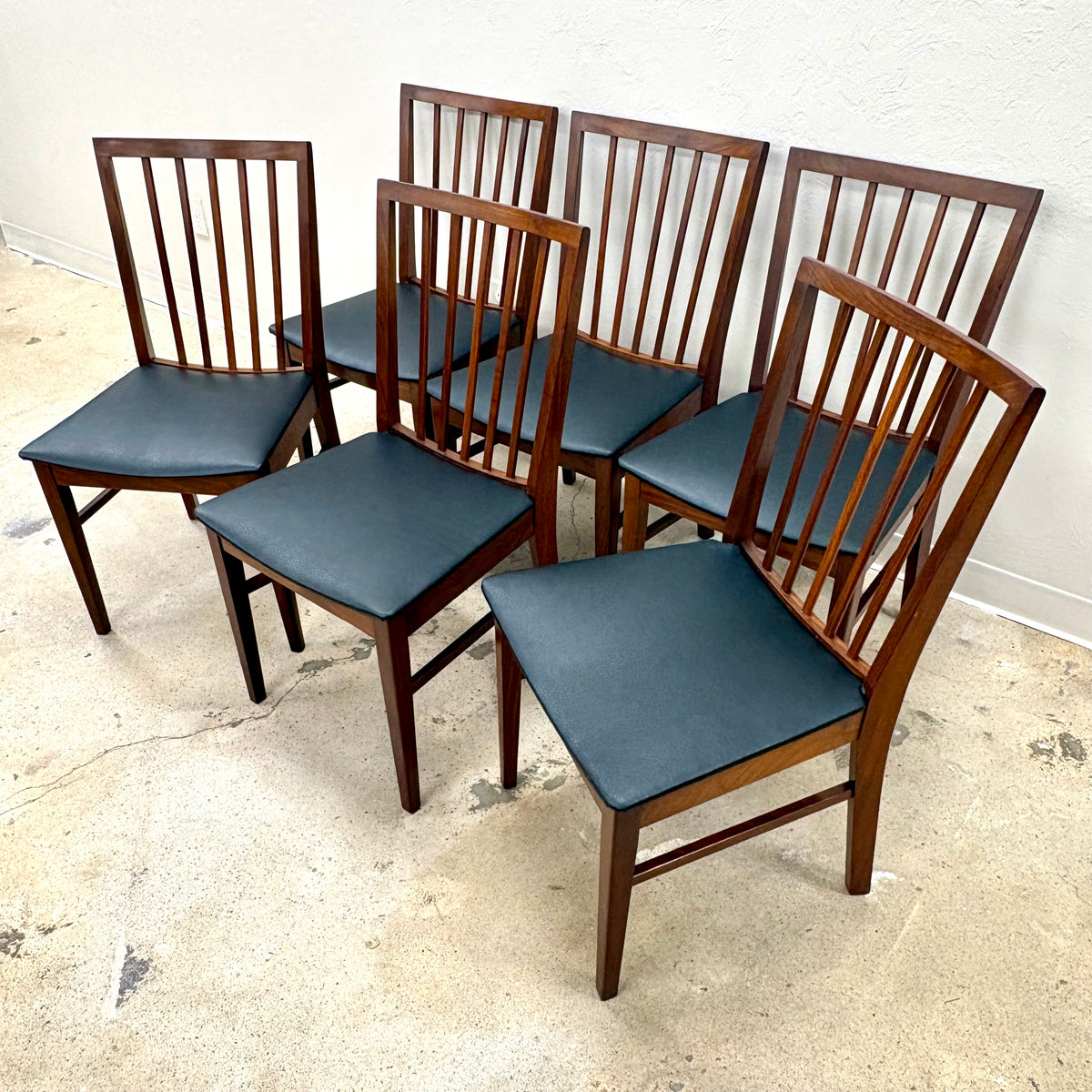 Mid Century Teak Set Of Six Dining Chairs By Vanson Furniture - England