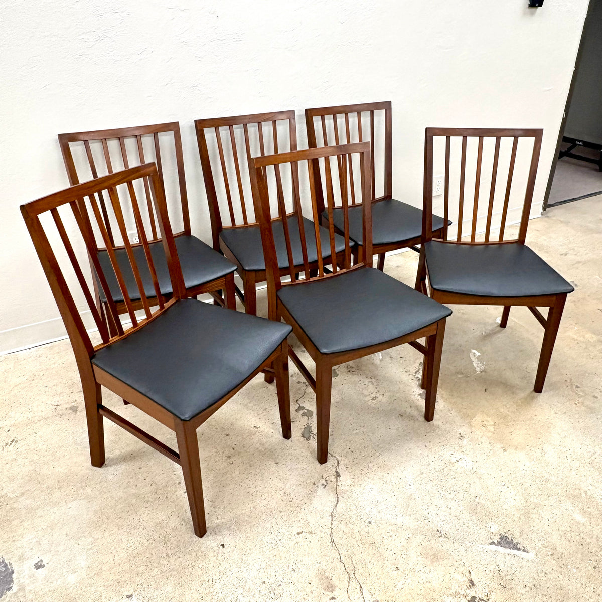 Mid Century Teak Set Of Six Dining Chairs By Vanson Furniture - England