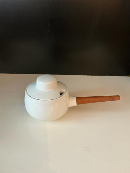 Rare 1960s Henning Koppel Gravy Boat, White Porcelain and Teak, Bing and Grondahl