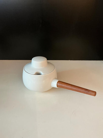 Rare Vintage Henning Koppel Porcelain Teak Gravy Boat, Bing & Grondahl