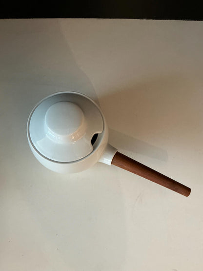 Rare Vintage Henning Koppel Porcelain Teak Gravy Boat, Bing & Grondahl