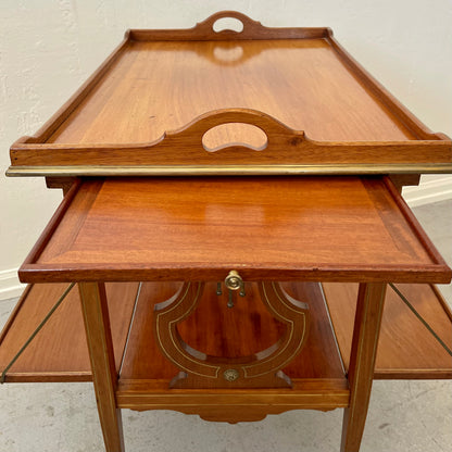 ANTIQUE MAHOGANY LYRE BASE SERVER