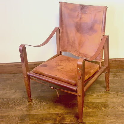 VINTAGE KAARE KLINT SAFARI CHAIR, DENMARK 1930s