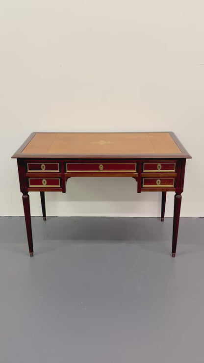 French Louie XVI Style Leather Top Desk