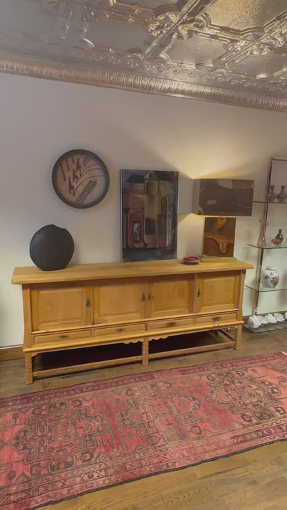 Mid Century Long Danish Oak Credenza/Sideboard - Denmark